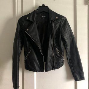 black leather jacket